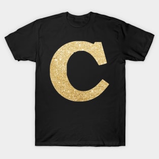 The Letter C Gold Metallic Design T-Shirt